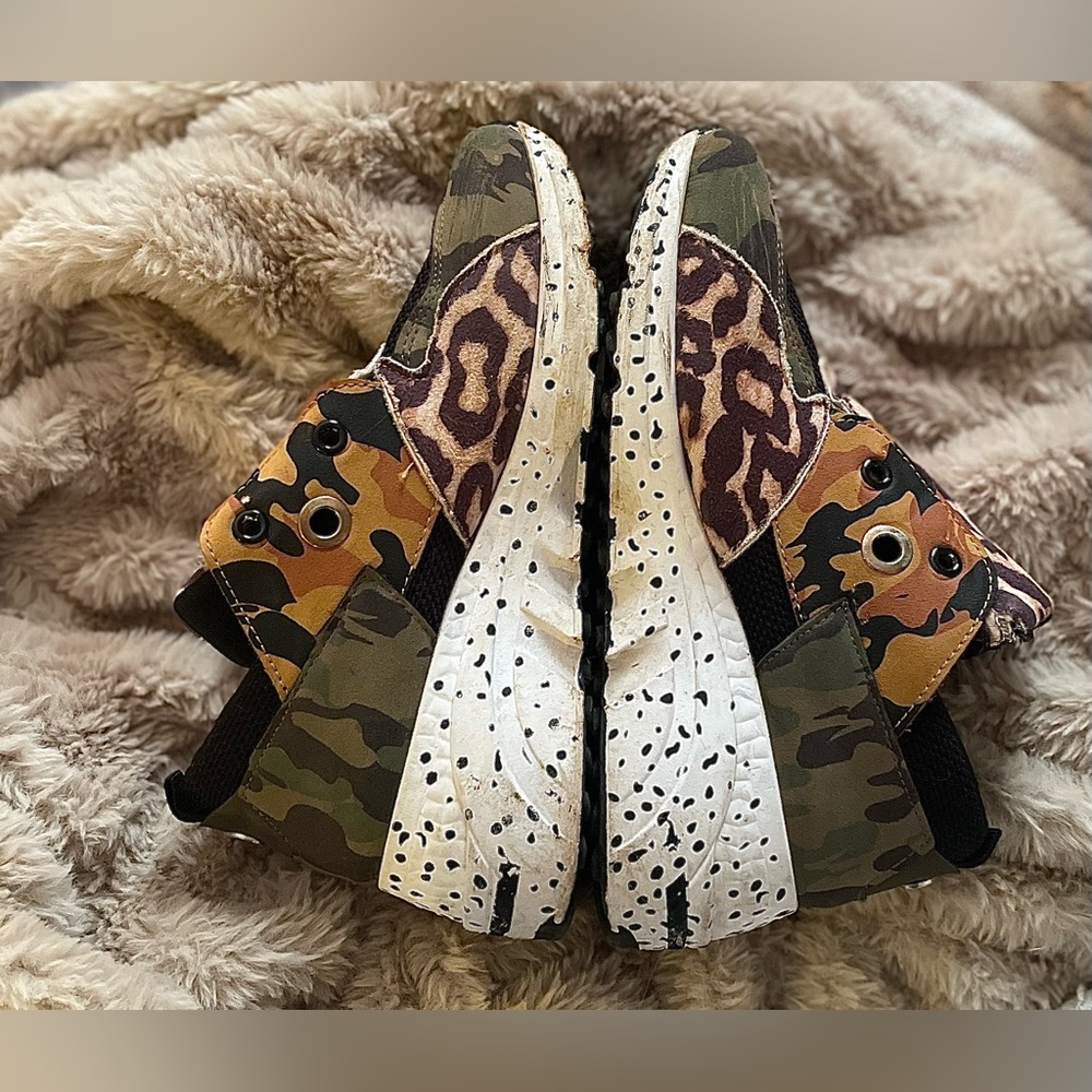 Camo/leopard sneakers